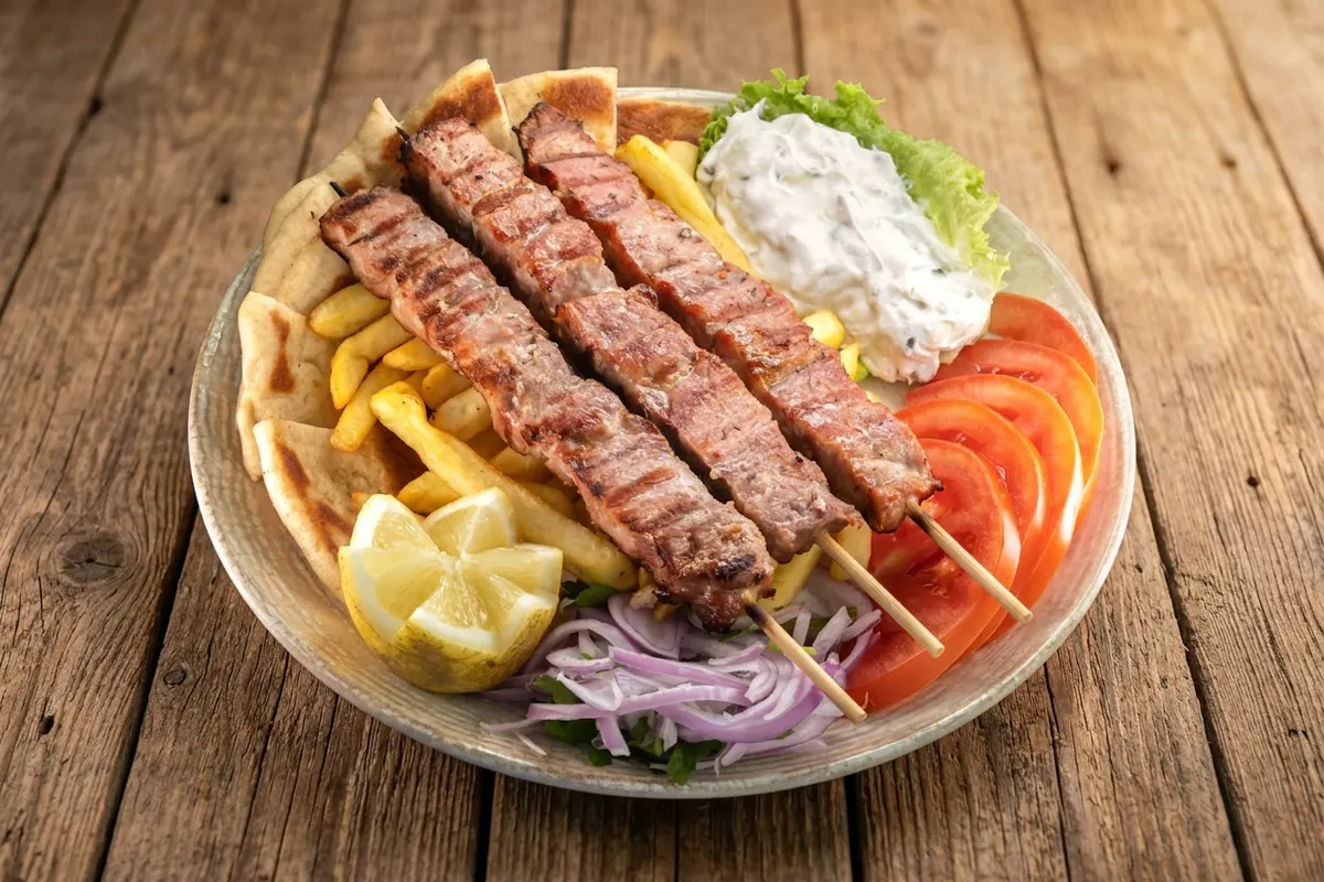 Pork Souvlaki Plate — Στέκι Fast Food Ρόδος