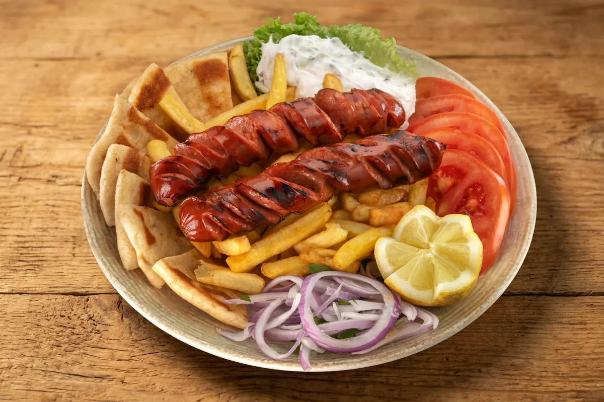 Spicy Sausage Plate — Στέκι Fast Food Ρόδος